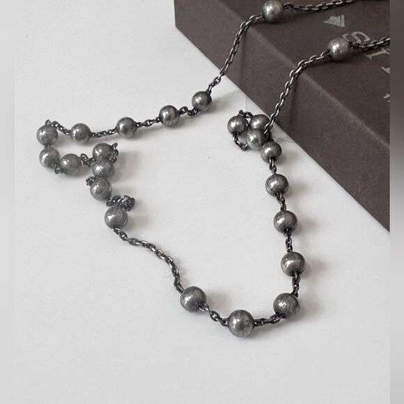 Silpada RETIRED Sterling Silver small satin beads Rosary Chain Necklace 17” long - Picture 6 of 12